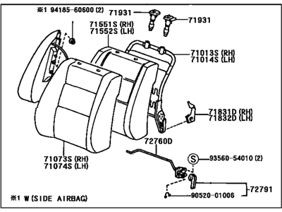 Toyota 71440-33420-B0 Back Assembly, Front Seat, LH