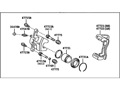 Toyota 47730-33111 Cylinder Assy, Front Disc Brake, RH