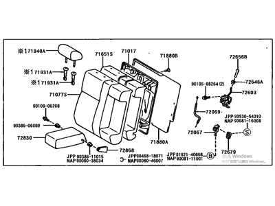 Toyota 71480-33240-B0 Back Assembly, Rear Seat, RH