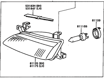 Toyota 81110-AA010 Passenger Side Headlight Assembly Composite