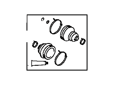 Toyota 04438-42060 Front Cv Joint Boot Kit, In Outboard, Left