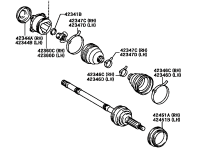 Toyota 42340-42022 Rear Cv Axle Shaft Assembly