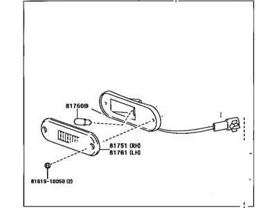 Toyota 81760-42010 Lamp Assy, Rear Side Marker, LH