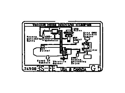 Toyota 17792-74580 Plate, Engine Vacuum Hose Information