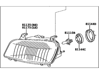 Toyota 81150-42060 Driver Side Headlight Assembly Composite