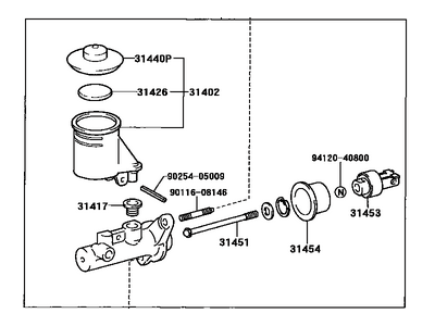 Toyota 31410-17120 Cylinder Assy, Clutch Master