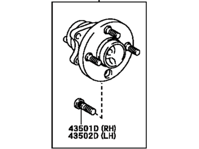 Toyota 43550-17010 Front Axle Bearing And Hub Assembly, Left