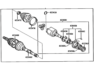 Toyota 42330-17190 Shaft Assembly, Rear Drive, Right