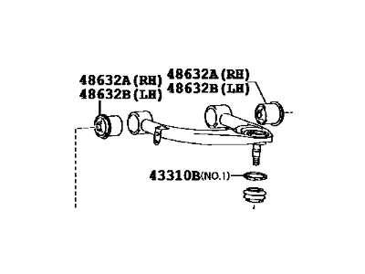 Toyota 48630-60030 Front Suspension Upper Control Arm Assembly Left