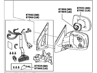 Toyota 87910-60R82 Outside Rear Mirror Assembly