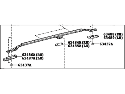 Toyota 63407-60110 Carrier Sub-Assy, Roof, RH