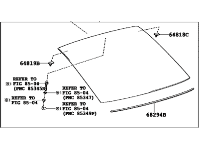 Toyota 68105-21200 Glass Sub-Assembly, Back