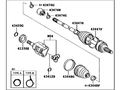 Toyota 43420-21070 Shaft Assembly, Front Drive, Left