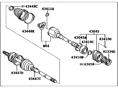 Scion tC Axle Shaft - 43410-21110