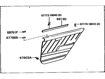 Toyota 67640-16250-06 Board Sub-Assembly, Rear Door Trim, LH