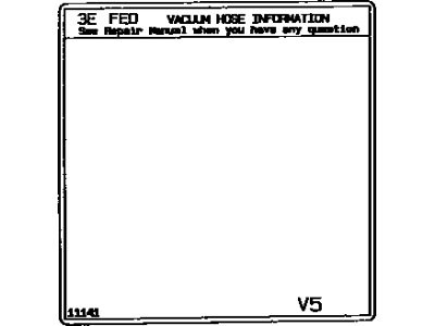 Toyota 17792-11173 Plate, Engine Vacuum Hose Information