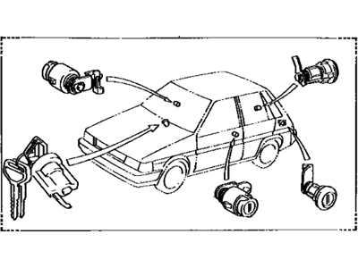 Toyota 69005-16610 Cylinder Set, Lock