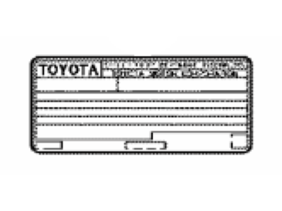 Toyota 11298-F0310 LABEL, EMISSION CONT
