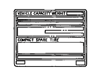 Toyota 42661-16552 Plate, Tire Pressure Caution