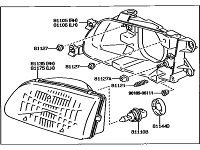 1995 Toyota Tercel Headlight - 81110-16550