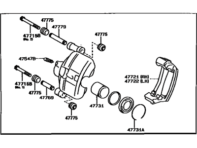 1997 Toyota Paseo Brake Caliper - 47730-10101