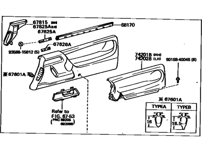 Toyota 67610-95D09-03 Board Sub-Assembly, Front Door Trim, RH