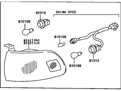 Toyota 81510-95D00 Lamp Assy, Front Turn Signal, RH