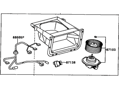Toyota 87130-28080 Blower Assembly, Heater, Front