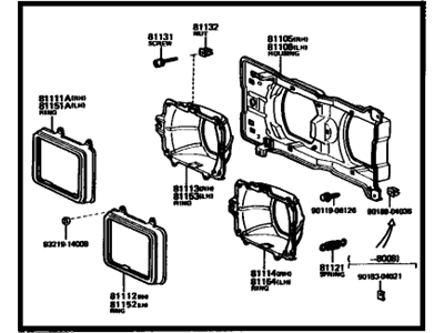 Toyota 04817-20020 Passenger Side Headlight Kit W/O Sealed Beam