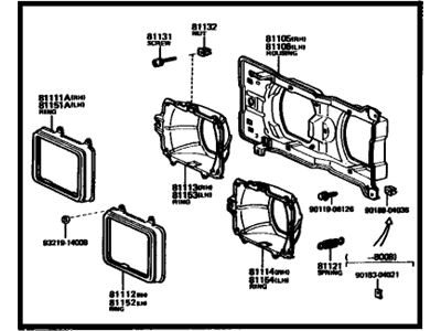 Toyota 04817-20110 Passenger Side Headlight Kit W/O Sealed Beam