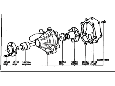 Toyota 16110-61071 Water Pump Assembly, W/O Coupling