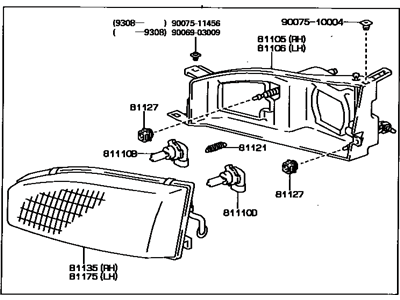 1993 Toyota Camry Headlight - 81110-33010