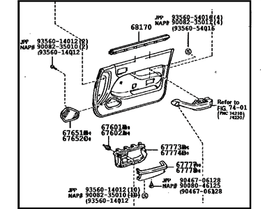 Toyota 67620-33252-K2 Board Sub-Assembly, Front Door Trim, LH