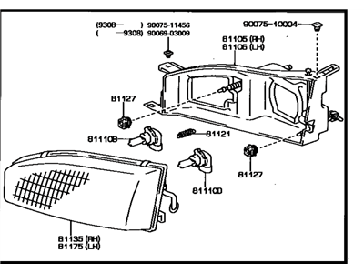 Toyota 81150-33162 Driver Side Headlight Assembly