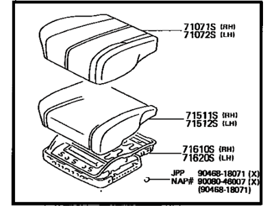 Toyota 71410-33132-K0 Cushion Assembly, Front Seat, RH