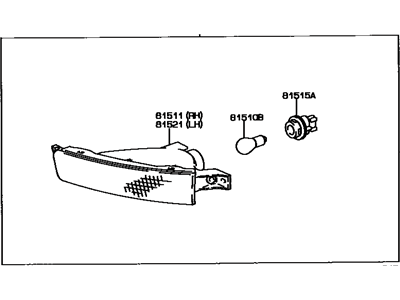 Toyota 81510-06011 Lamp Assy, Front Turn Signal, RH