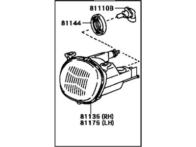 Toyota 81011-20040 Driver Side Headlamp Sub-Assembly, No.1