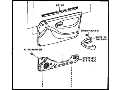 Toyota 67650-2D521-C1 Board Sub-Assy, Front Door Trim, RH