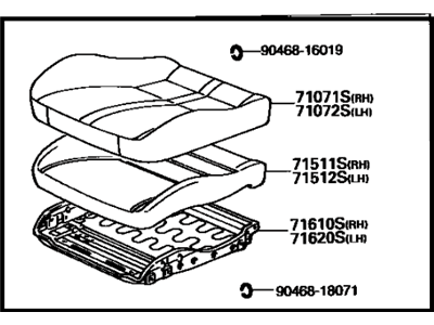 Toyota Celica Seat Cushion - 71420-2H030-C0