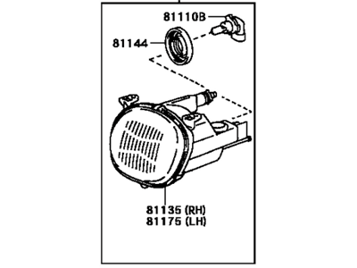 Toyota 81013-20041 Driver Side Headlamp Sub-Assembly, Type 1