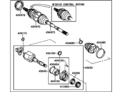 Toyota 43410-20720 Shaft Assembly, Front Drive, Right