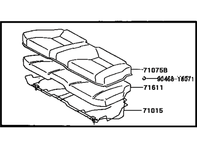 Toyota 71560-2B730-A0 Cushion Assembly, Rear Seat