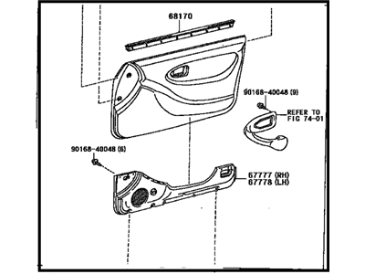 Toyota 67620-2L551-C1 Board Sub-Assy, Front Door Trim, LH