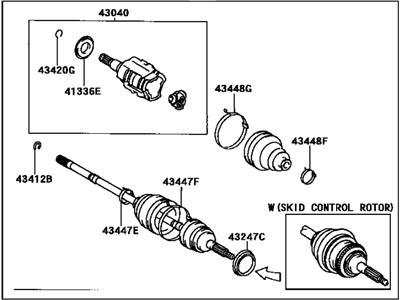 Toyota 43420-20391 Shaft Assembly, Front Drive, Left