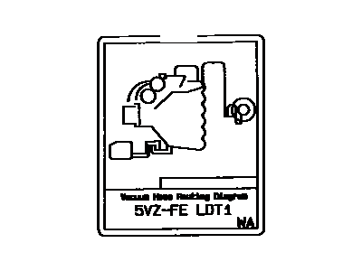 Toyota 17792-62221 Plate, Engine Vacuum Hose Information