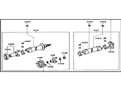 Toyota 37100-34040 Propelle Shaft Assembly W/Center Bearing