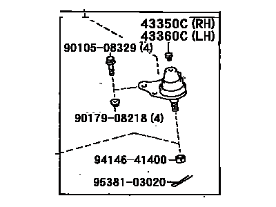 1996 Toyota T100 Ball Joint - 43350-39115