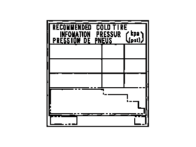 Toyota 42661-04050 Label, Tire Pressure Information