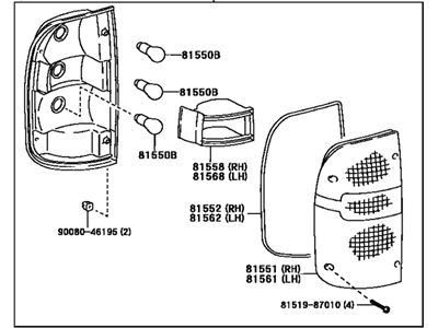 Toyota 81560-04030 Lamp Assy, Rear Combination, LH