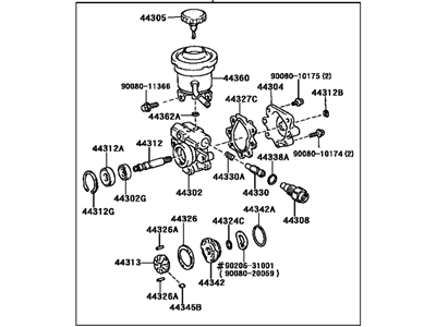 1997 Toyota Tacoma Power Steering Pump - 44320-04051